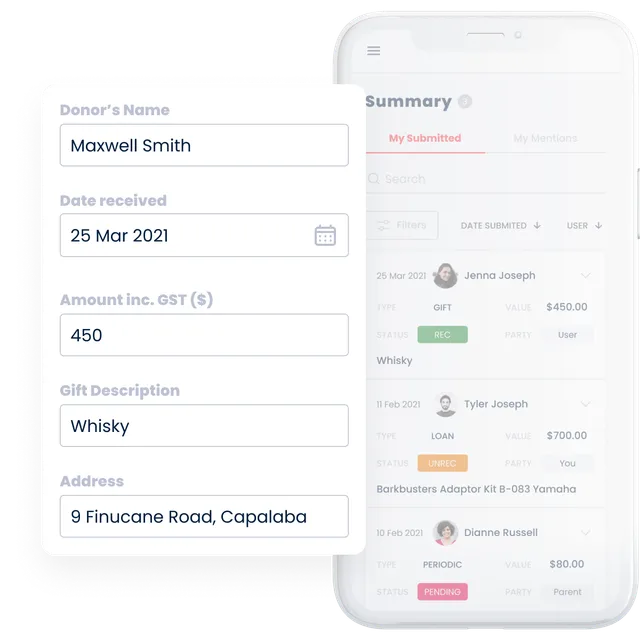 Disclose donation submission from any device